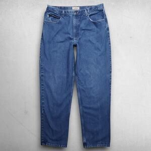 LL Bean Relaxed Fit Jeans Straight Leg 100% Cotton Men 38x34 Blue